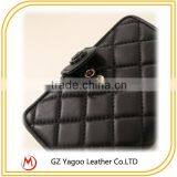 Plaid Thread Women Pure Leather Wallet With Photo Pocket thumbnail-2