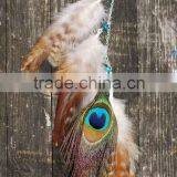 Long Natural Peacock Feather Dangling Earrings thumbnail-2