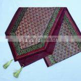 Placemats and Coaster in Red Color Indian Silk Table Runner thumbnail-4