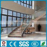 Office Building Commercial Wood Staircase Stainless Steel Framed thumbnail-2