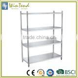 Steel Plate Storage Rack 4 Shelves Adjustable Legs Carpet Fabric Sheet Metal Storage Rack thumbnail-2