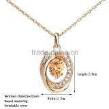 18k Gold Filled Jewelry Austrian Crystal Rhinestone Pendant Necklace With Zircon Stone thumbnail-3