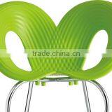 Modern Butterfly Shaped Dining Chairs Plastic Chairs With Metal Legs thumbnail-2