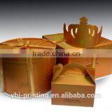 Customized Logo Printing High Quality Gold Cake Box