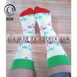 Newest Custom Design Tree Hot Sale In-Stock Socks Red Toe 100% Cotton Socks