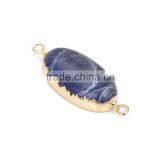 Fashion Dark Blue Natural Stone Charm Novel Bracelet Pendant Oval Connectors thumbnail-1