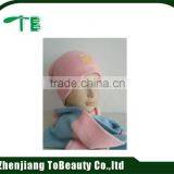 Embroidered Pink Knit Hat & Scarf thumbnail-1