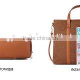 Genuine Leather and Fabric Men Bag Leather Messenger Branded Hand Bags for Women Bags Made of Leather thumbnail-6