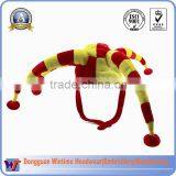 Red and Yellow Festival Fun Clown Hat With Bobble thumbnail-1
