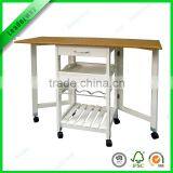 New Design MDF With PVC Wooden Kitchen Trolley With Wheels thumbnail-4