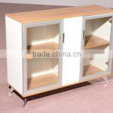 HC-M020 Modern Walnut Color Wood Cabinet With Glass Door