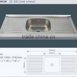 120x50cm Single Bowl Double Tray Stainless Steel Kitchen Sink thumbnail-2