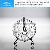 Popular Design 2014 Hot Sale Cheap Wholesale Clear Glass Beaded Charger Plate for Friut or Cake thumbnail-1