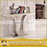 U Shape Marble Mirrored Console Table