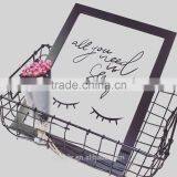 Black Metal Wire Storage Basket With Open Design thumbnail-3