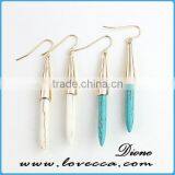 Turquoise Earrings Turquoise Spike Earrings Turquoise Drop Earrings thumbnail-1