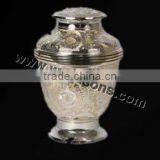 Brass Metal Urn | Brass New Design Metal Urns | Cheap Urns for Ashes | Cremation Urn for Burial thumbnail-1