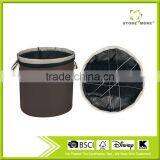 Round Oxford Foldable Laundry Bin With Mesh Bag thumbnail-1