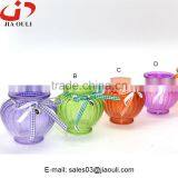 2016 New Design With Ribbon Colorful Paintings Glass Vase, Glass Planter thumbnail-1