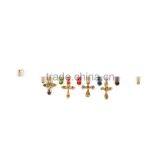 Colorful Rhinestone Cross Charms Gold Chain Bracelet Tiny Crystal Charms Goldfill Chain Bracelet thumbnail-5