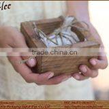 Small Size Ring Bearer Box With Burlap Pillow 4in thumbnail-2