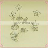 Silver Star Shaped Metal Wire Name Card Holder Clips