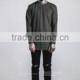 The Men Wholesale Blank Streetwear Side Split Latest Design Handsome Longline Shirt for Men thumbnail-5