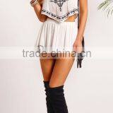 Women Dresses Crop Top and Short Skirt 2 Piece Clothes Latest Designer Skirt Suits thumbnail-3