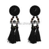 Bohemian Colorful Tassel With Crystal Beads Dangle Earrings for Women Jewelry thumbnail-3