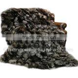 CX-D-116 Wholesale Luxury Real Silver Fox Fur Throw And Fur Blanket thumbnail-1