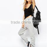 Womens New Design Plain Grey Cotton Baggy Trousers New Design thumbnail-1