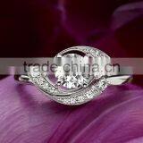 Shining Fashion Jewelry Genuine Sterling Silver 925 Women's Finger Engagement Ring Set thumbnail-2