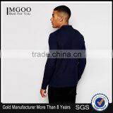 Cheap Price Muscle Long Sleeve Polo With Logo In Navy/Breathable Polo Collar T-shirt/Two Button Blacket T-shirt thumbnail-1