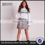 MGOO 2017 Latest Design Custom Made Women Christmas Jumper White Cropped Sweater Long Sleeve thumbnail-1
