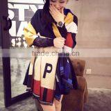 UK Wind 2017 Spring Girl Scarf International Catwalk Model Style Letters Imitated Cashmere Material Female Tippet thumbnail-1