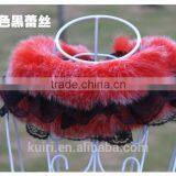 Lace Real Fur Collar Scarf Coat Warm Wrap Fake Neck Ring Winter Fox Rabbit Fur Cape Clothing Accessory Shawl Scarves thumbnail-3