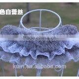 Lace Real Fur Collar Scarf Coat Warm Wrap Fake Neck Ring Winter Fox Rabbit Fur Cape Clothing Accessory Shawl Scarves thumbnail-4