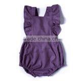 High Quality Flutter Sleeve Baby Girl Romper Summer Bubble Baby Clothes Romper thumbnail-1