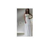 Simple Column Bridal Gown Ivory White Wedding Dress Silhouettes With Beadings thumbnail-1