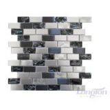 Stainless Steel and Crackled Glass Mosaic Mix, Sheet