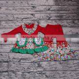 Yawoo Instock Deep Red Patchwork Dress Match Pants Christmas Clothes Girls Boutique Outfits thumbnail-2