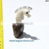 Hand Carved Water Animal Tagua Nut Figurine Sea Horse