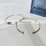 Gold Silver Simple Bangle Open Cuff Women Stretch Bangle Bracelet thumbnail-4