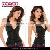 Sexy Lace Bust Low Cut Ruffle V Neck Halter Slim Tank Top Floral Women Slimming Vest thumbnail-1