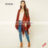 Custom girl women sweater knitted coats poncho cardigan scarfs