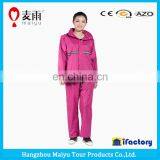 Leisure Ladies Breathable Pink Reflective Clear Thick Pvc Raincoat Wholesale thumbnail-2