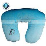 2 in 1 Memory Foam Stuffed Animal Soft Plush Blue Color Dolphin Toy u Shaped Pillow Cushion Convertible Kids Travel Neck Pillow thumbnail-2