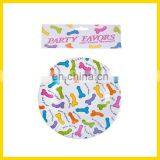 PECKER PARTY PAPER PLATES, 6 PCS. IN POLYBAG WITH HEADER. thumbnail-1