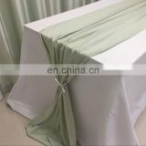 TR041#102 silk crepe de chine fabric green table runner wedding