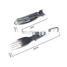 3pcs/set Folding Picnic/Traveling/Hiking/Camping Cutlery Utensils Portable Outdoor Tablewares Dinnerware Knife/Fork/Spoon thumbnail-2